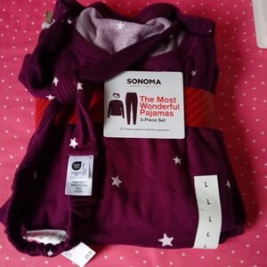 Sonoma Plum Star 3-Piece Pajama Set